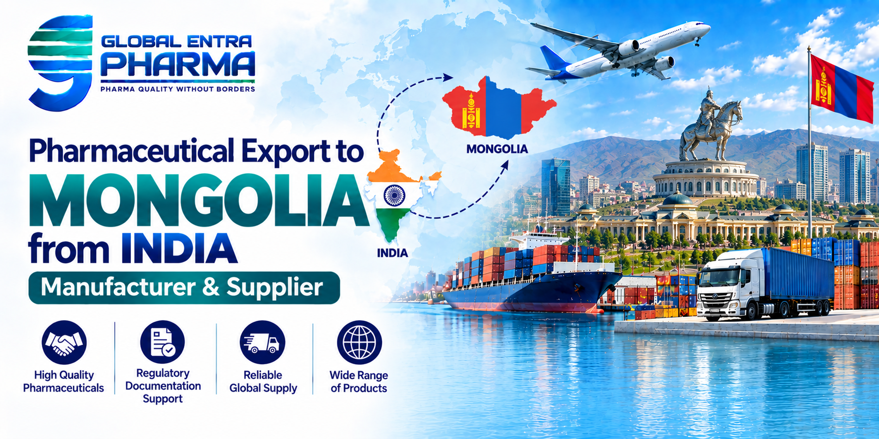 Pharmaceutical Export to Mongolia from India – Manufacturer & Supplier